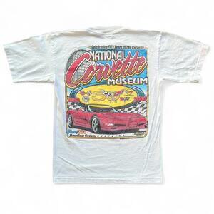 Vintage Y2K National Corvette Museum Car USA Made T Shirt Racing Chevy 50 years